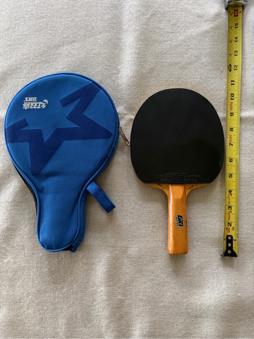 Table Tennis Paddle + Blue Case
GKI Kung-Fu TTFI Approved (F157)
